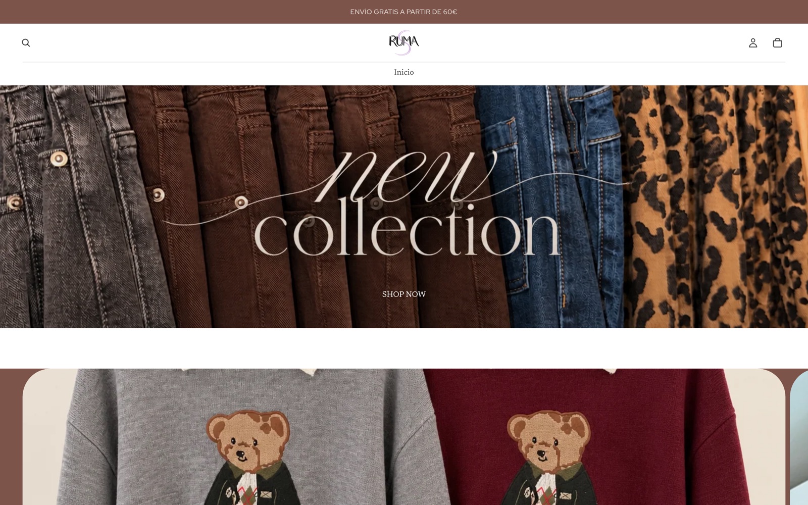 Captura de la tienda online RUMA