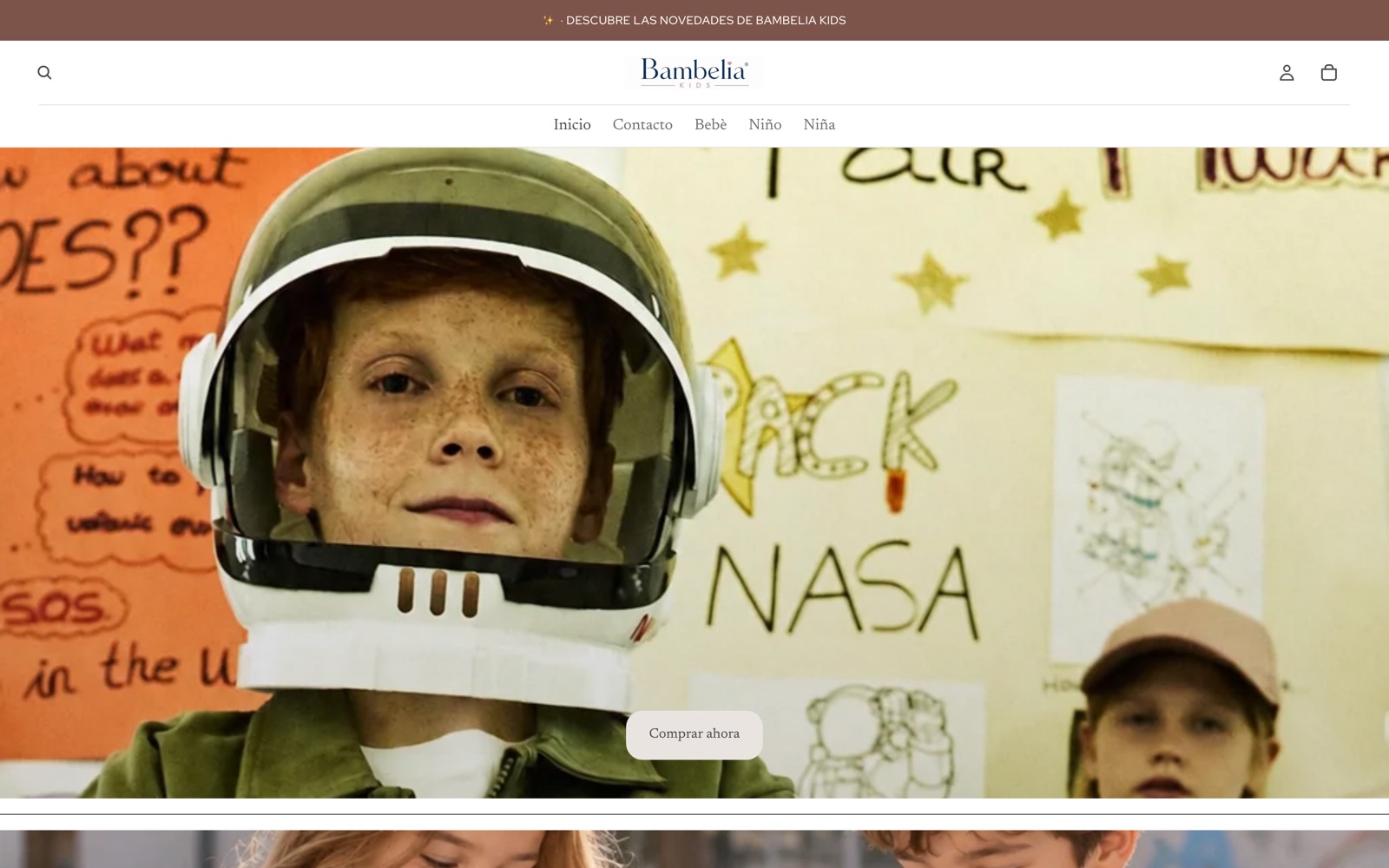 Captura de la tienda online Bambelia Kids