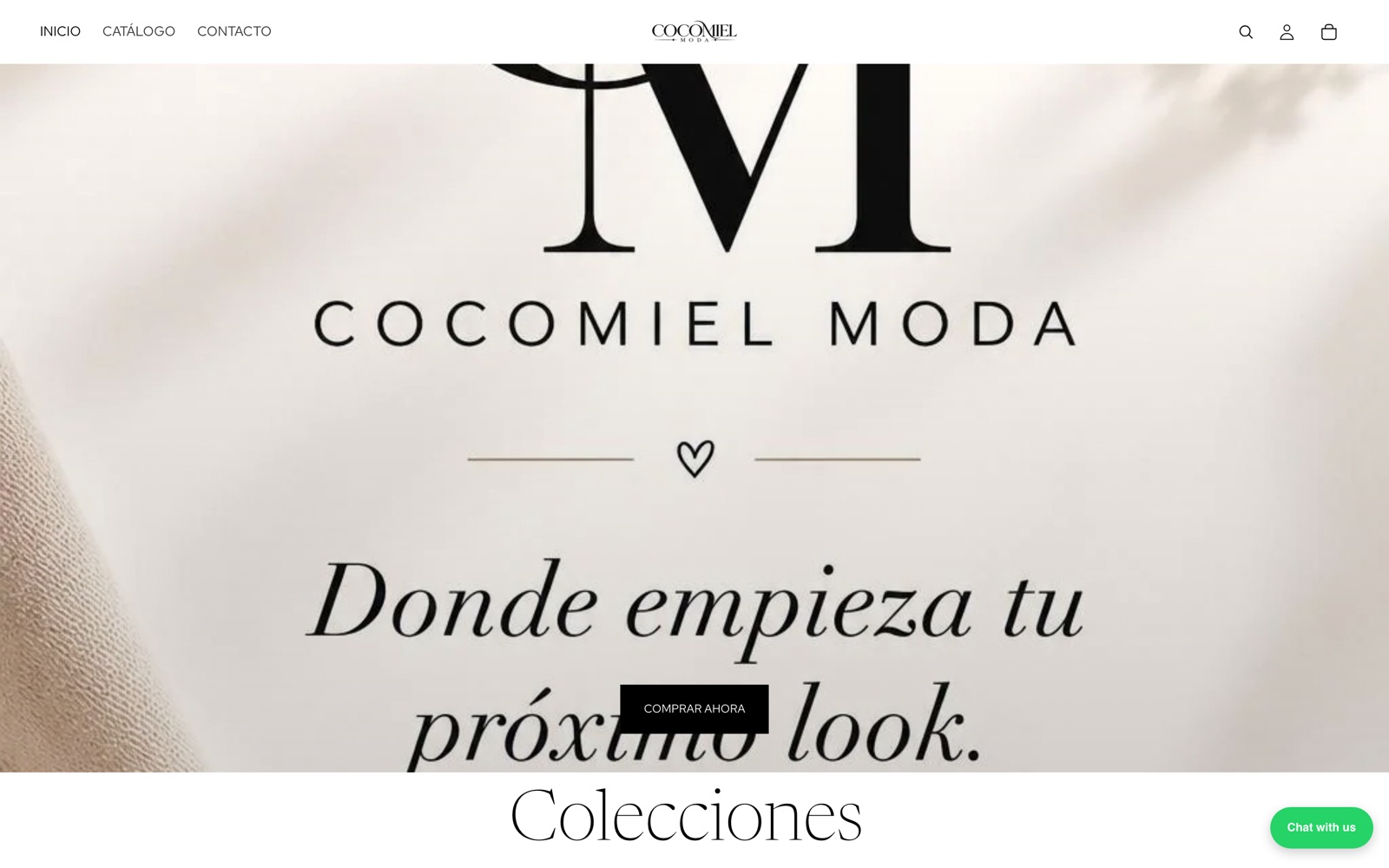 Captura de la tienda online Cocomiel Moda