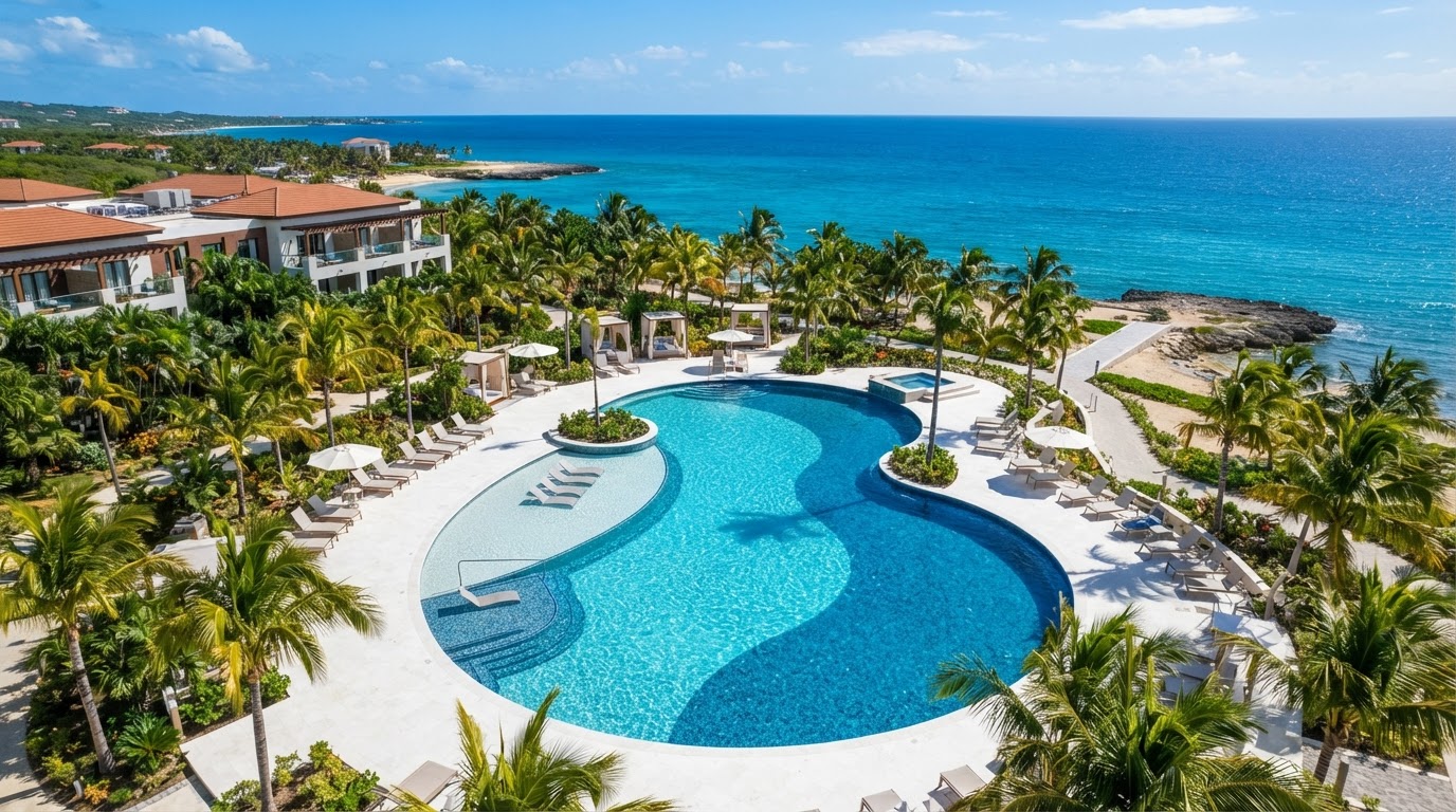 Crystal clear swimming pool