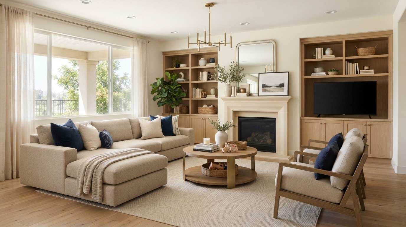 Contemporary family-home interior staged in Otay Ranch, Chula Vista