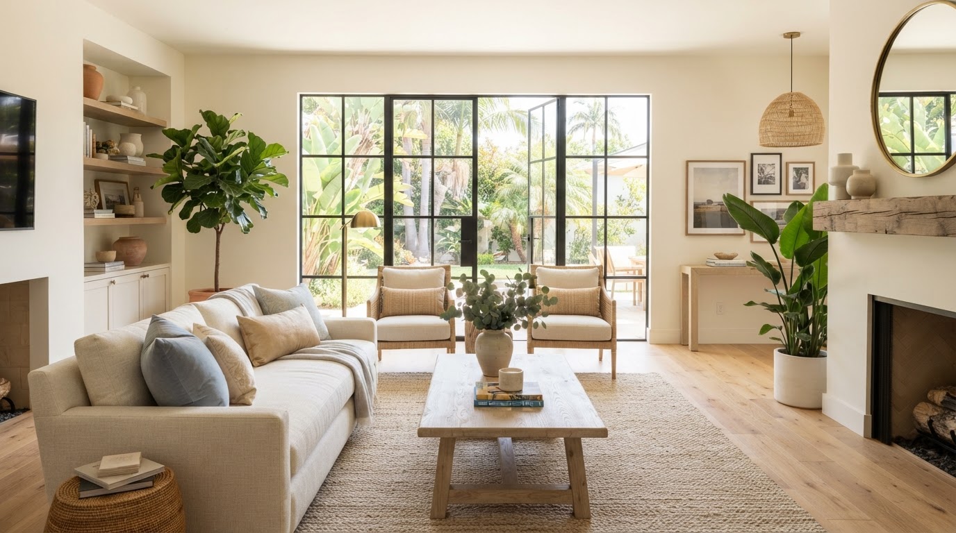 Stylish Southern California residential interior staged in Chula Vista
