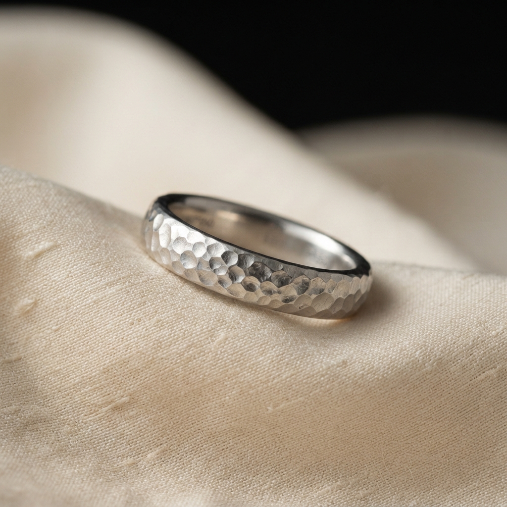 Hammered Platinum Band