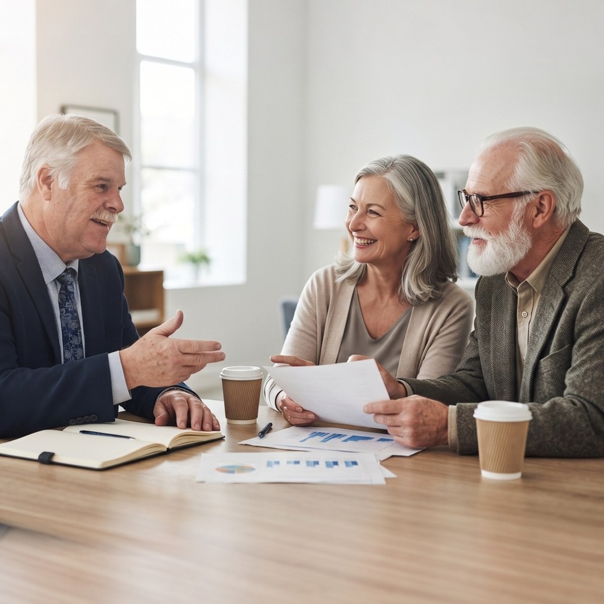 Tim Ramsay meeting with retired clients