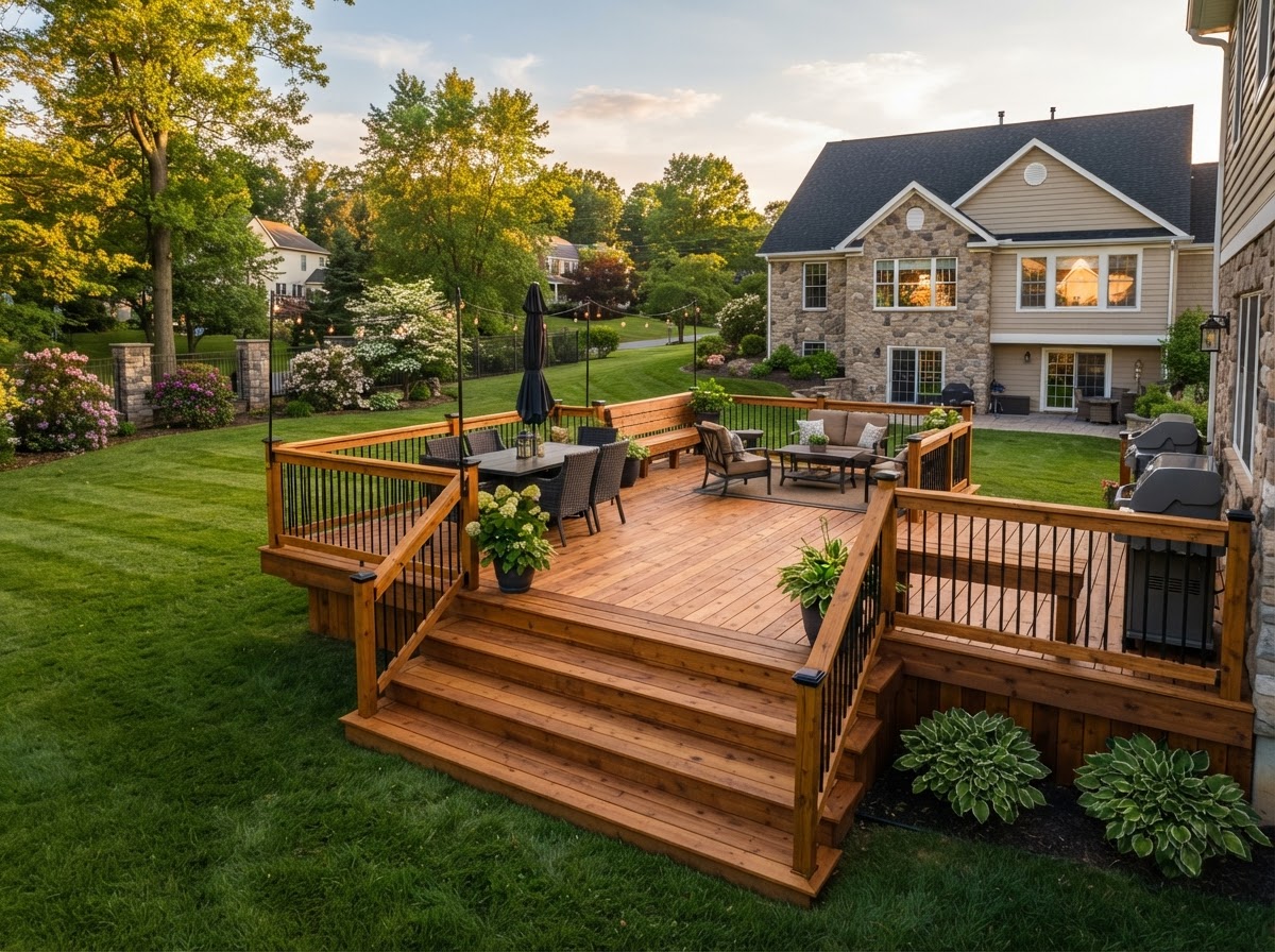 New Deck Construction in Upper Darby Township, Pennsylvania