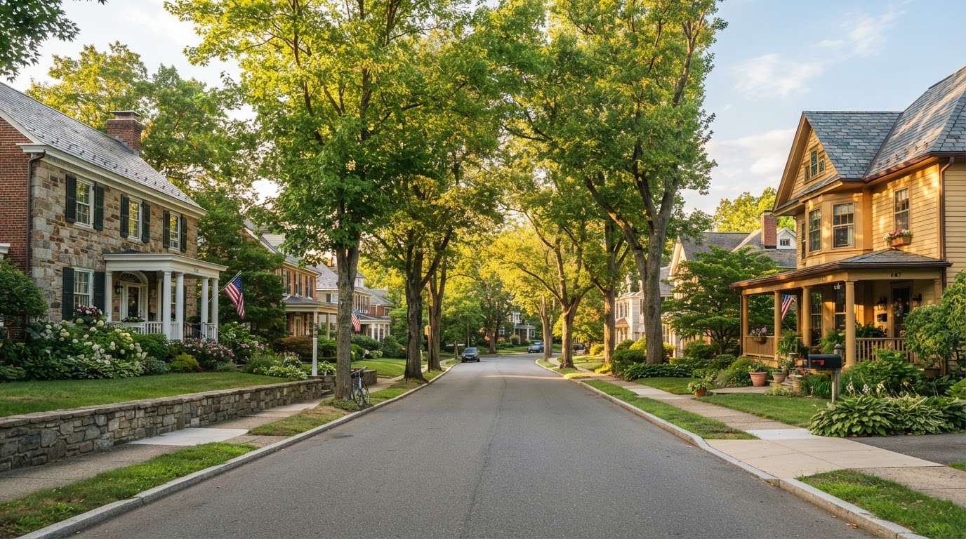 Delaware County residential neighborhood in Upper Darby Township, Pennsylvania