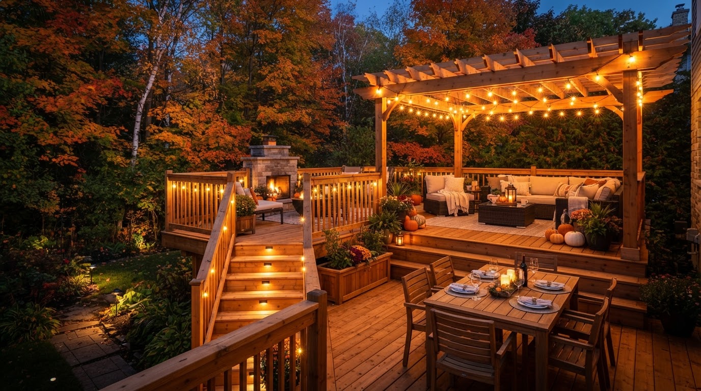Finished backyard deck in Upper Darby Township, Pennsylvania