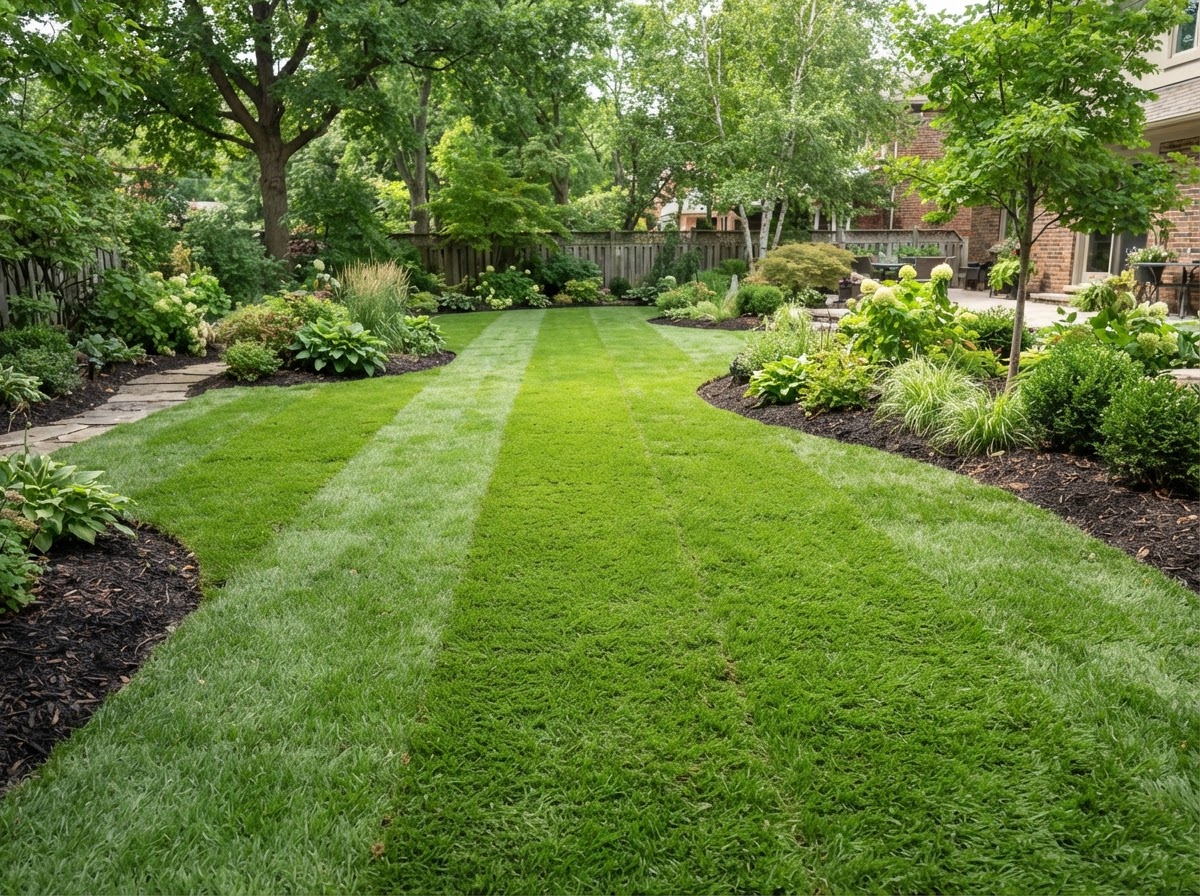 New grass installation with a uniform, fresh look