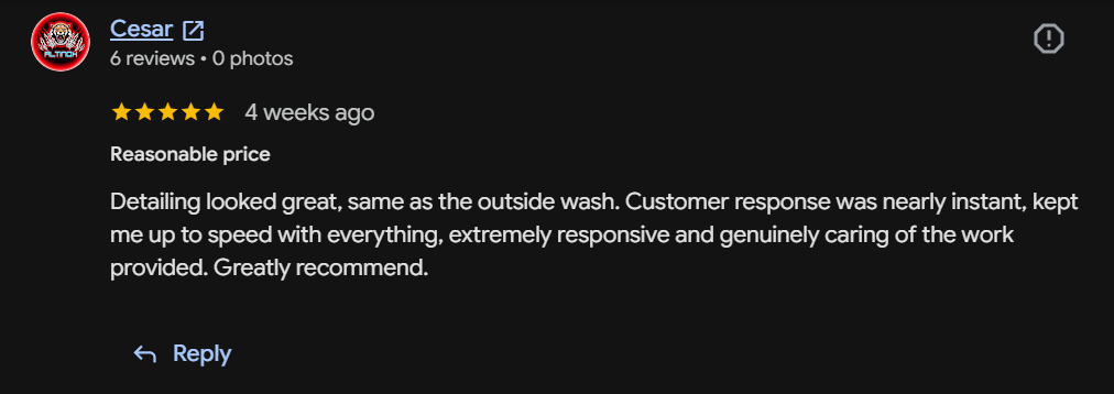 Google review from Cesar