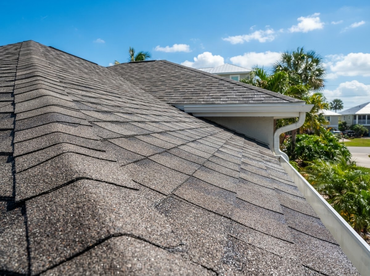 Example raised crawlspace home with a driftwood gray asphalt shingle roof