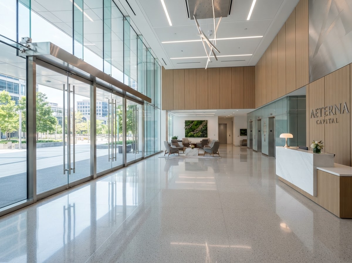 Spotless commercial office space after professional cleaning by Awesome Property Cleaning