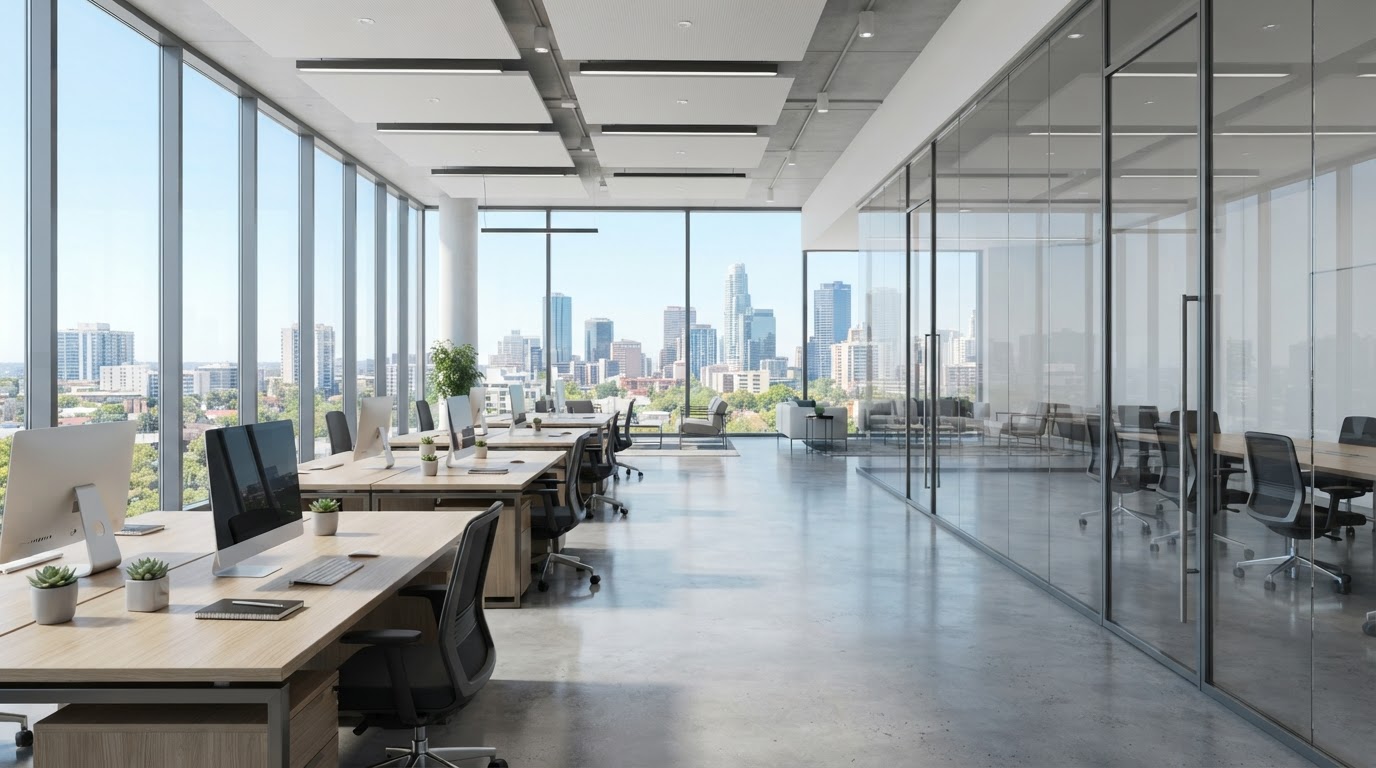 Professional commercial office space cleaned by Awesome Property Cleaning