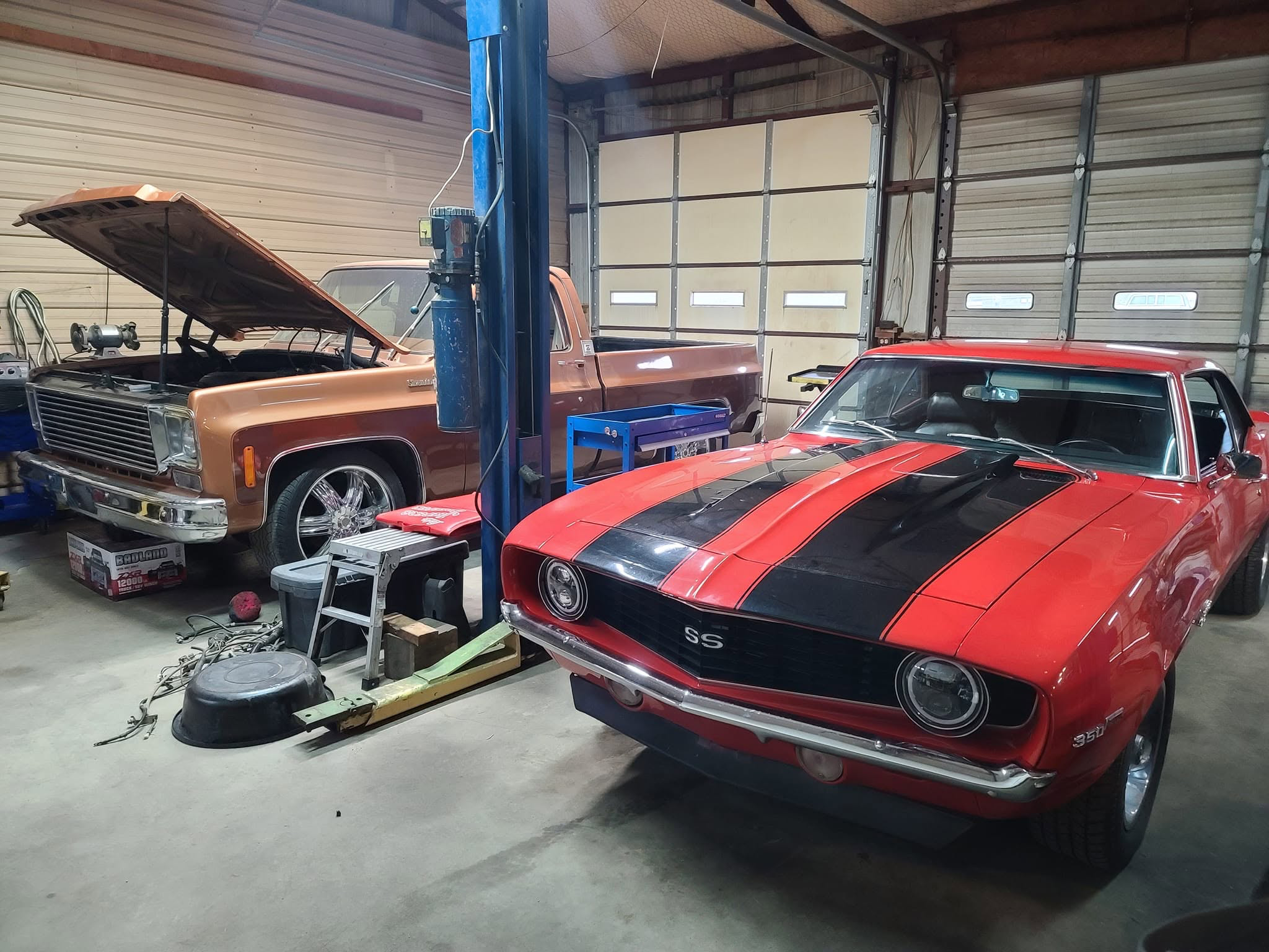 Custom pickup and muscle car receiving hands-on shop care