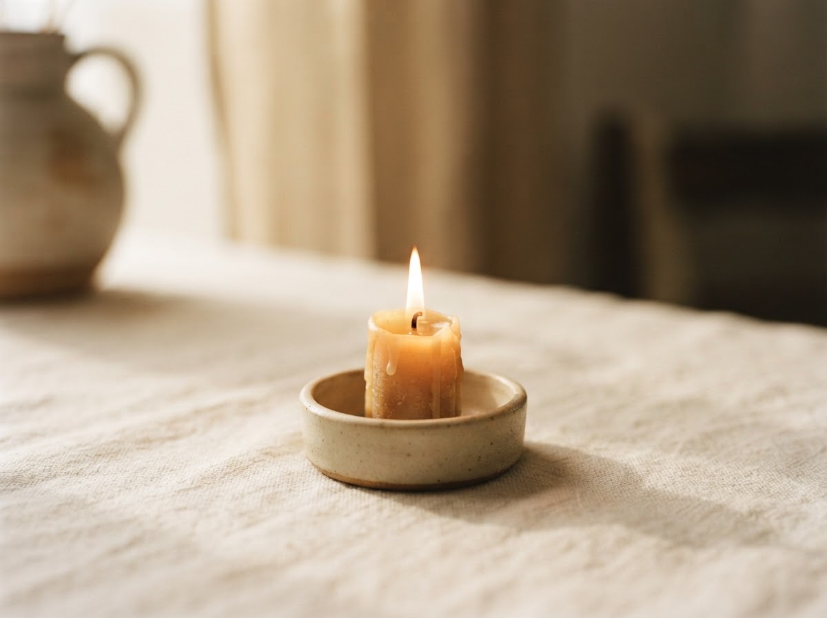 Warm leuchtende Kerzenflamme