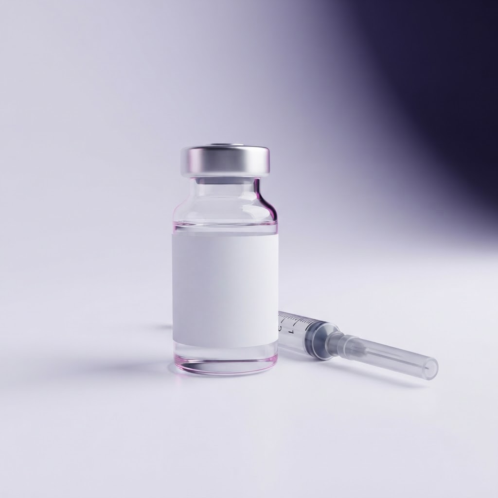 Illustrative medication vial and syringe for tirzepatide.