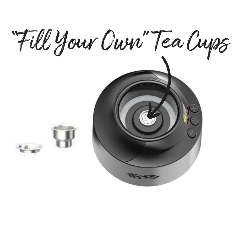 The reusable stainless steel TeaCup that holds your flower.