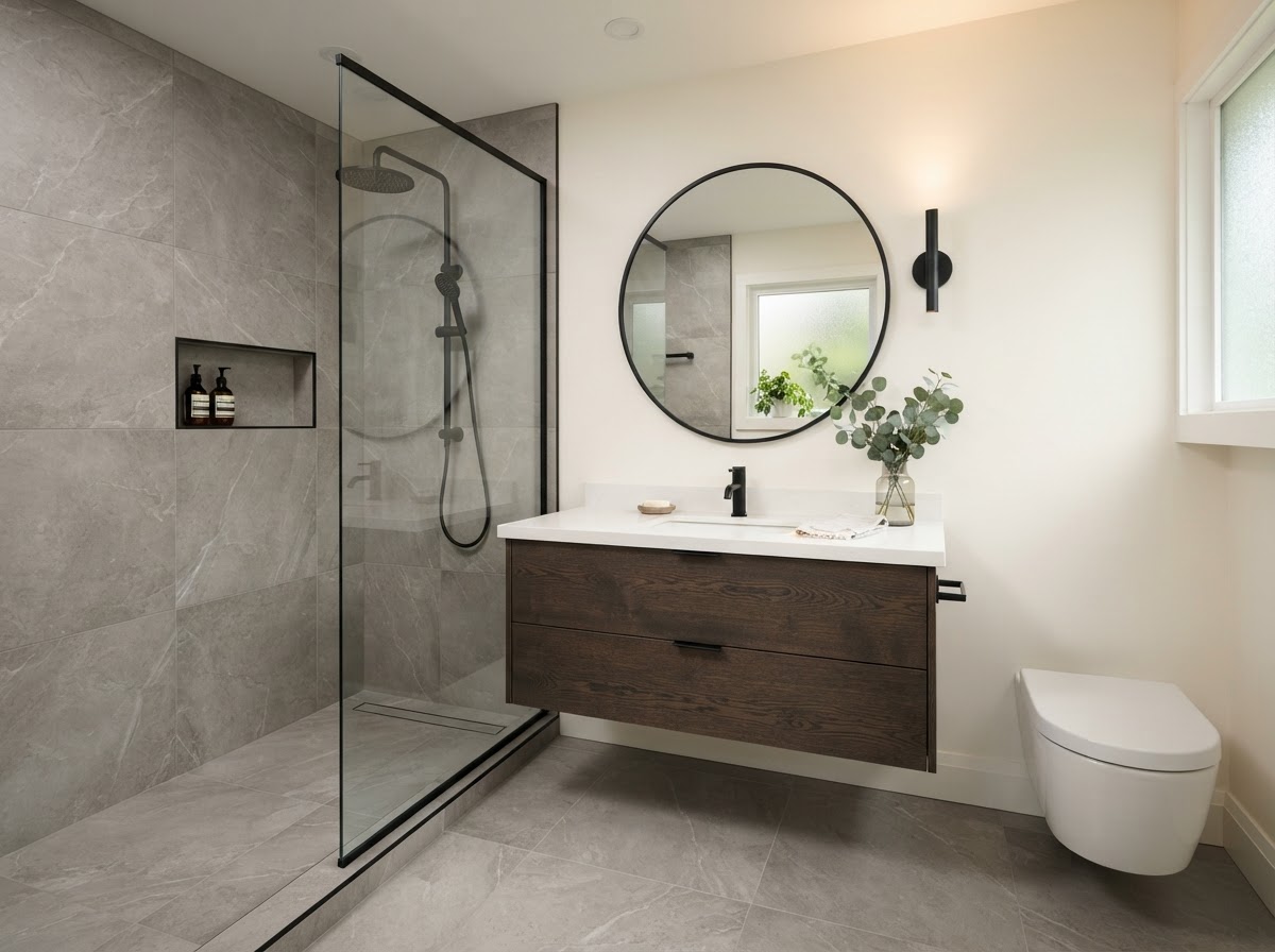 Walk-In Shower & Bathroom Tile