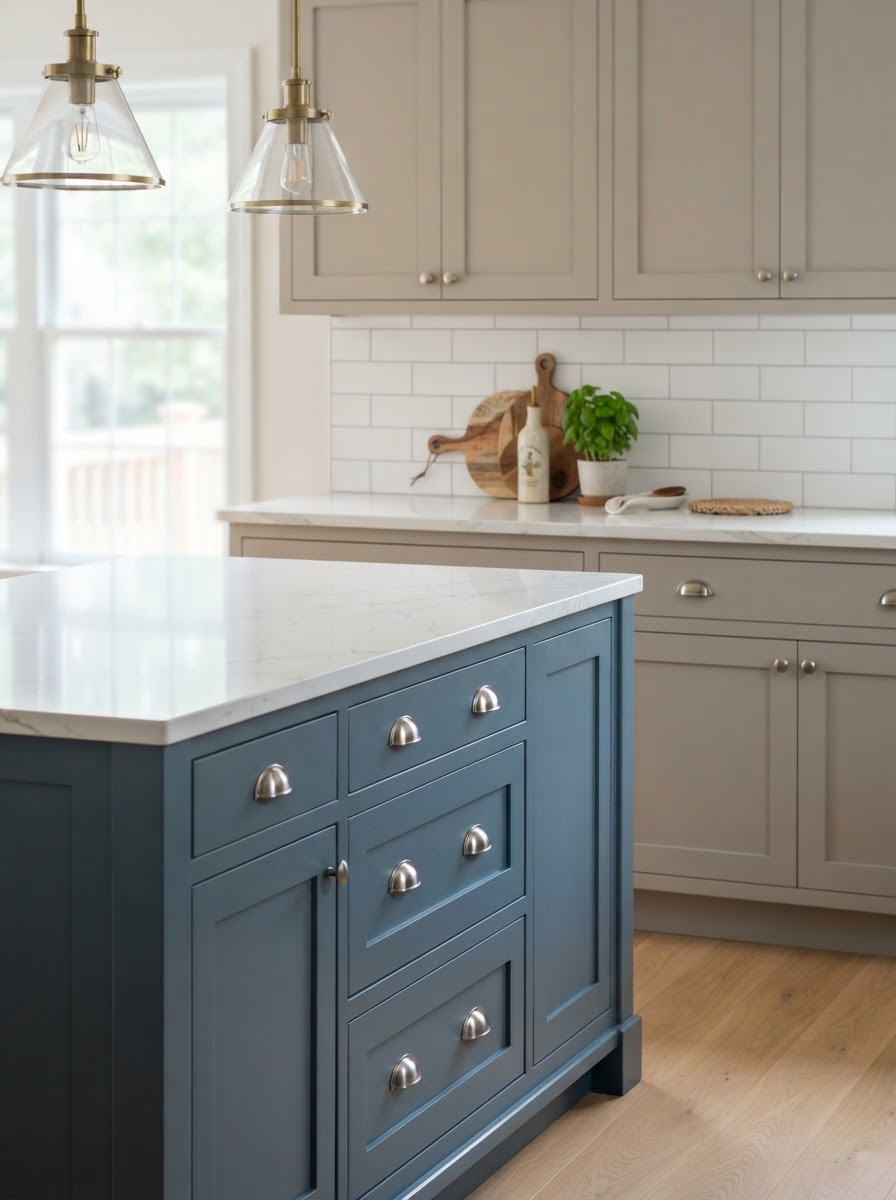 Kitchen Island & Quartz Countertop