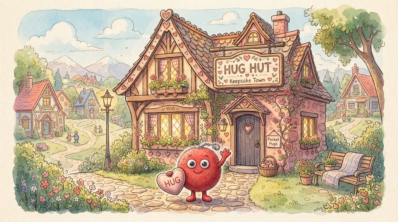 Hug Hut storefront illustration