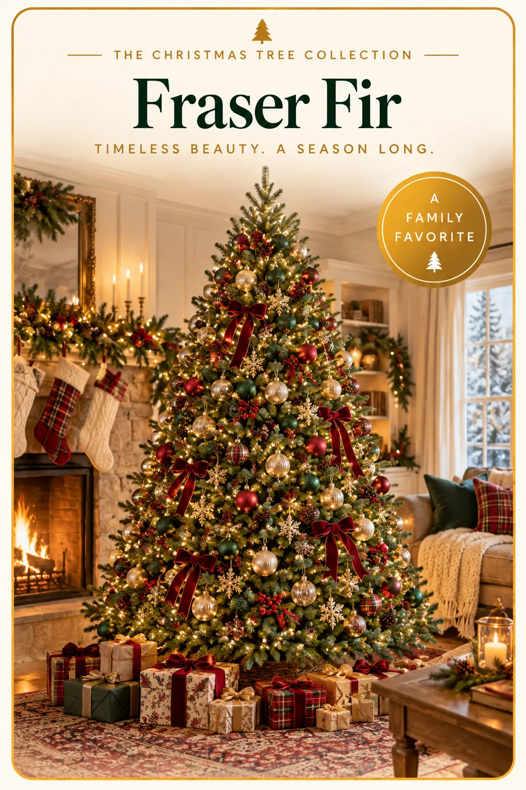 Decorated Fraser Fir Christmas tree at Tree Town Wonderland in Denver