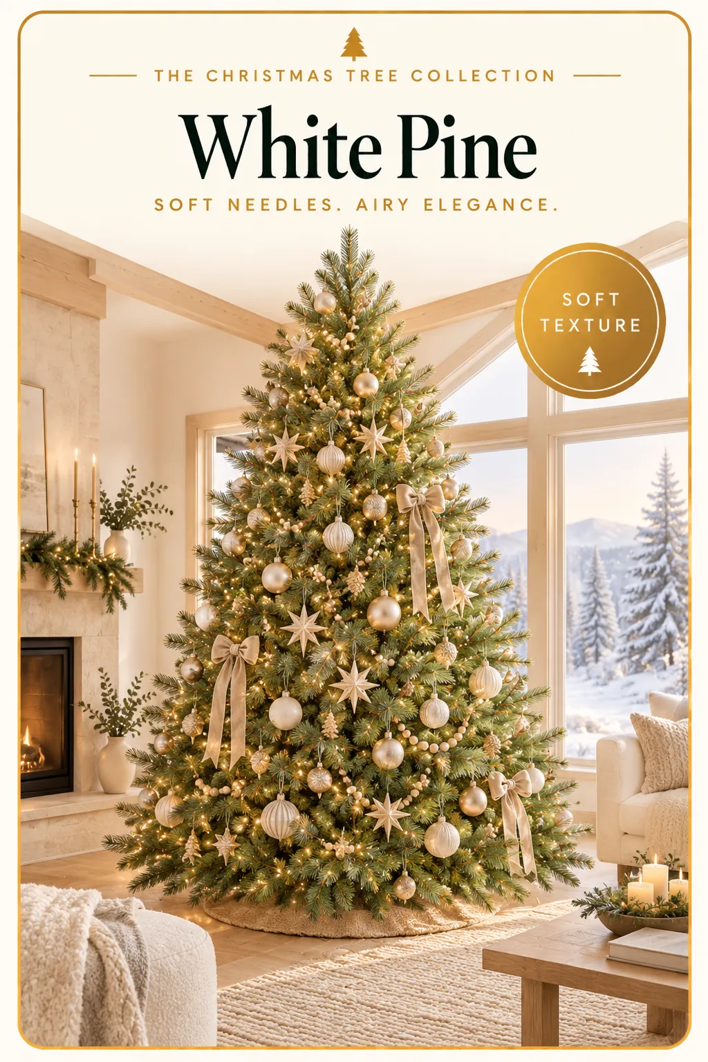 White Pine decorated Christmas tree - The Christmas Tree Collection