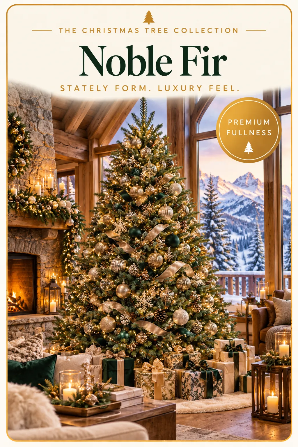 Noble Fir decorated Christmas tree - The Christmas Tree Collection