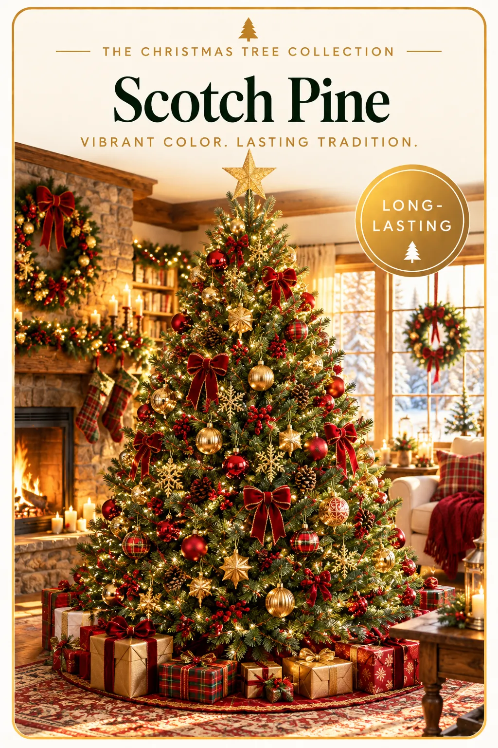 Scotch Pine decorated Christmas tree - The Christmas Tree Collection