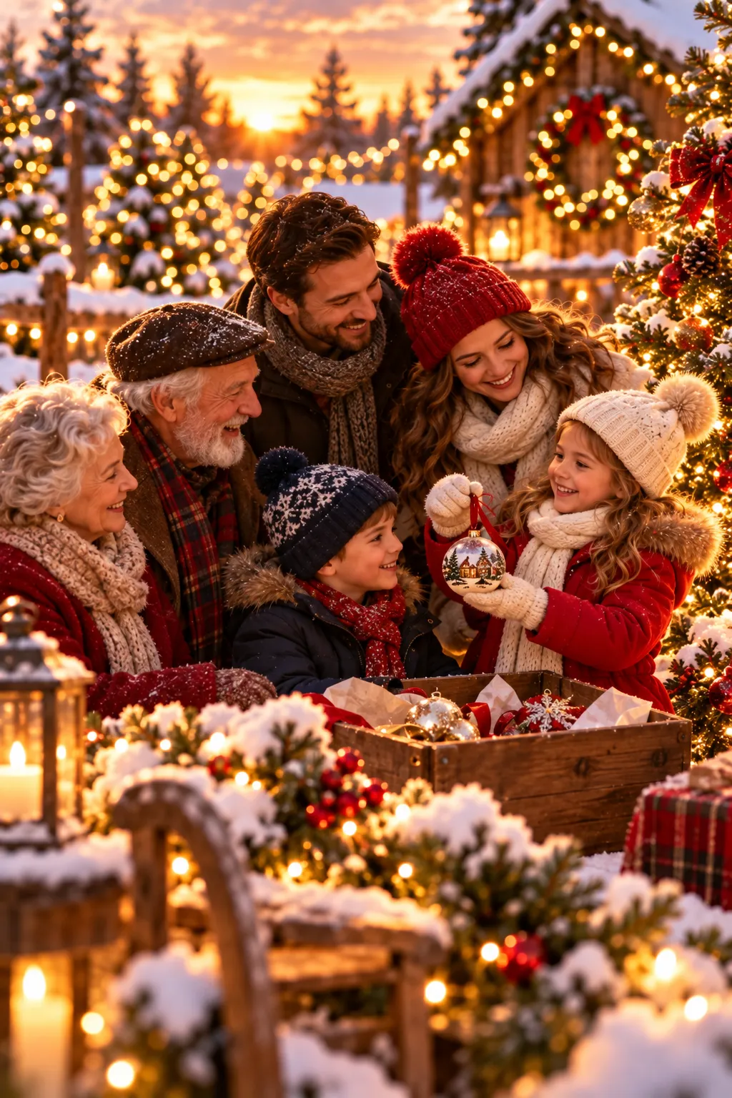 Tradition - Family with Christmas tree ornament