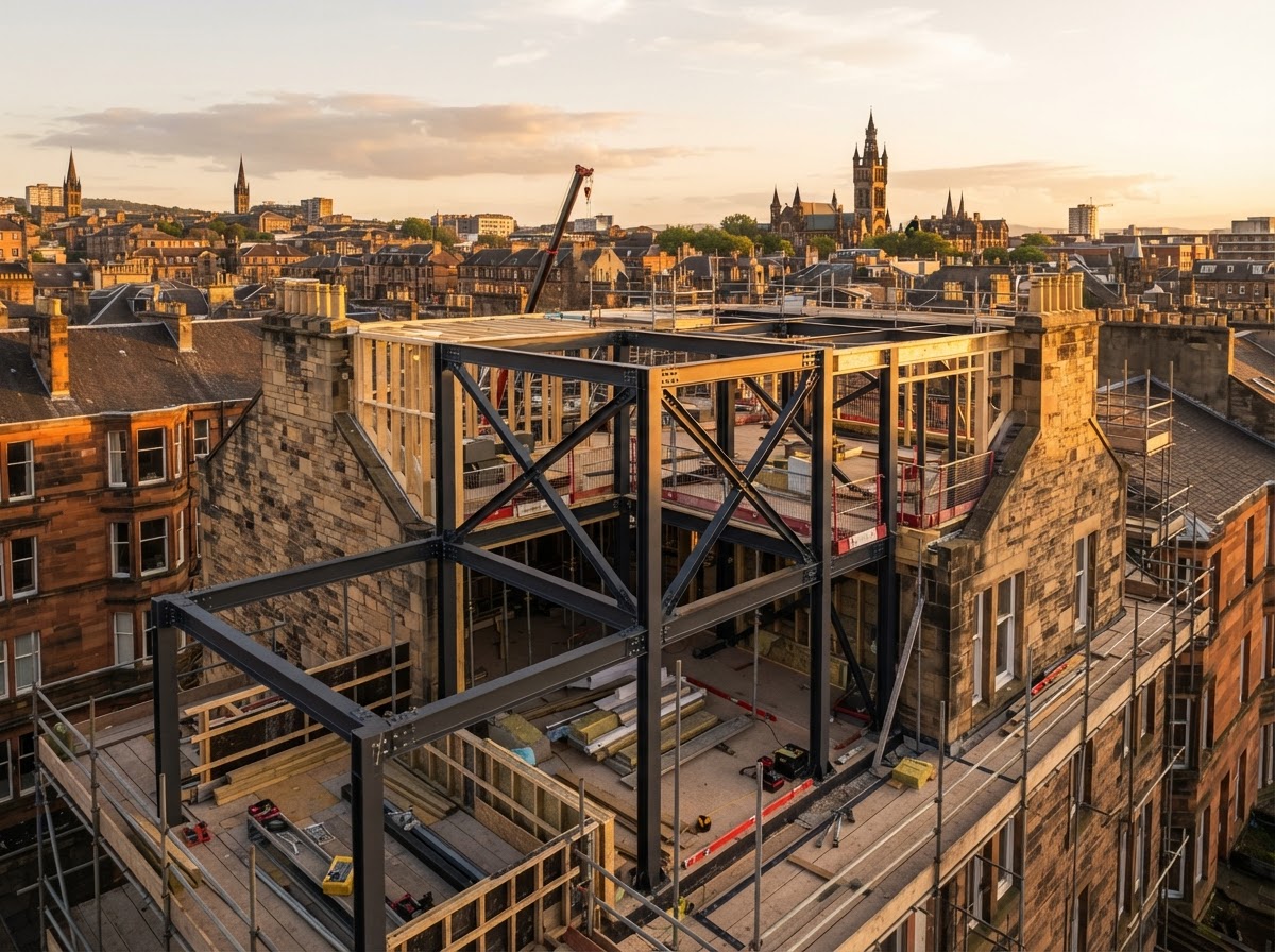 Rooftop Steel Extension — Extension in Finnieston