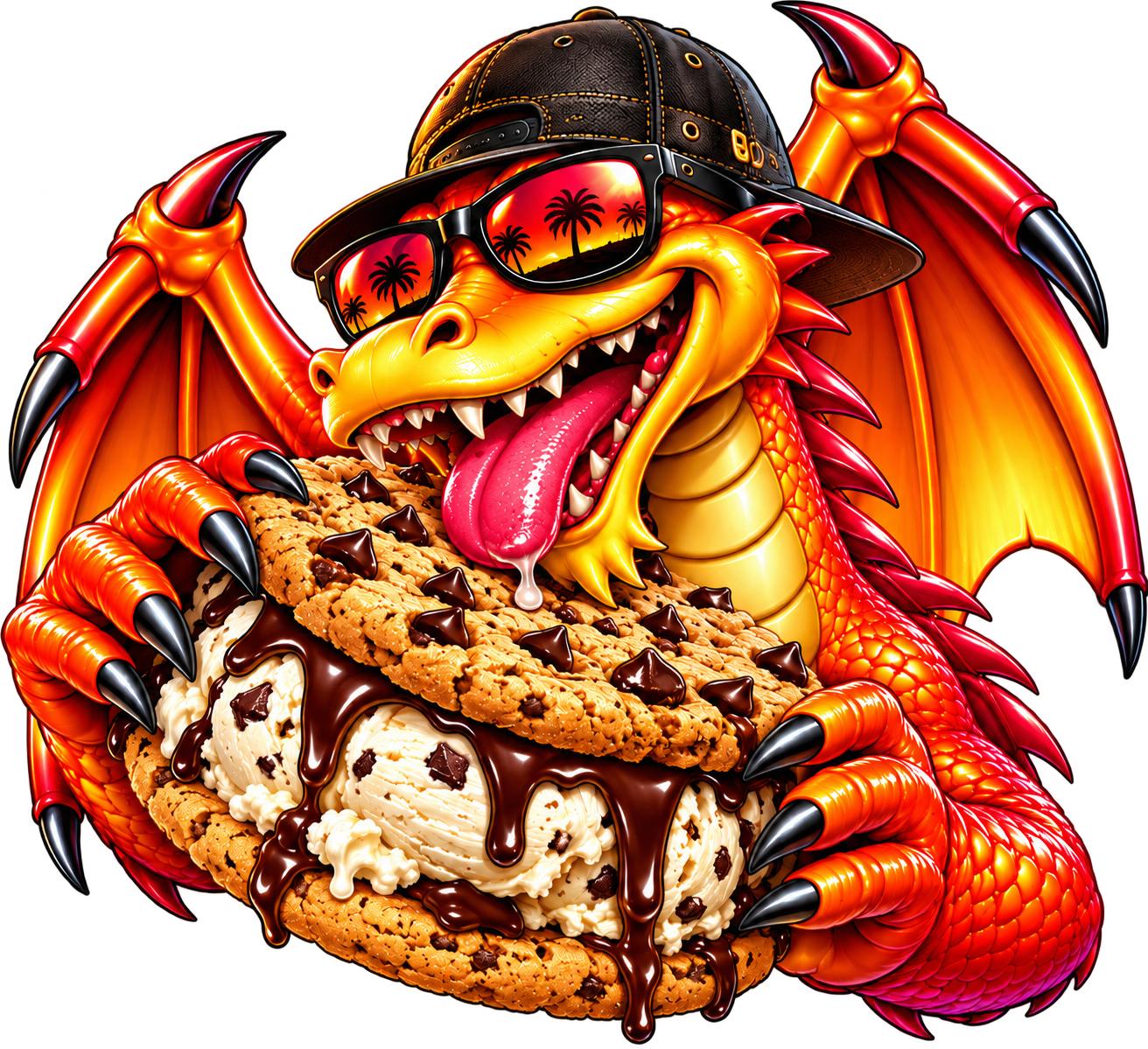The Lou's Blues Dragon eating a legendary ice cream sandwich