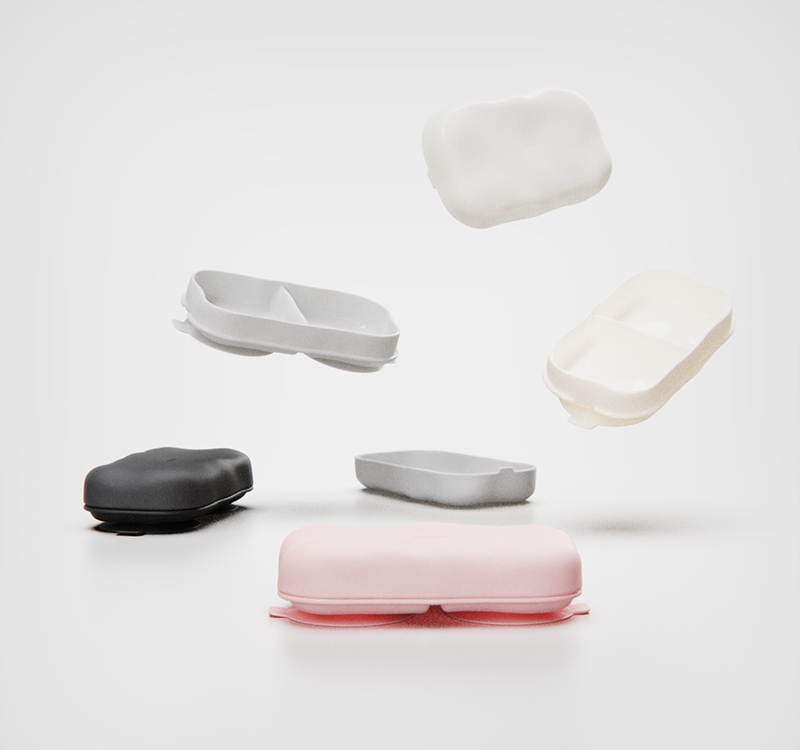 Ripple Lid Food Box(Pack of 2) — White