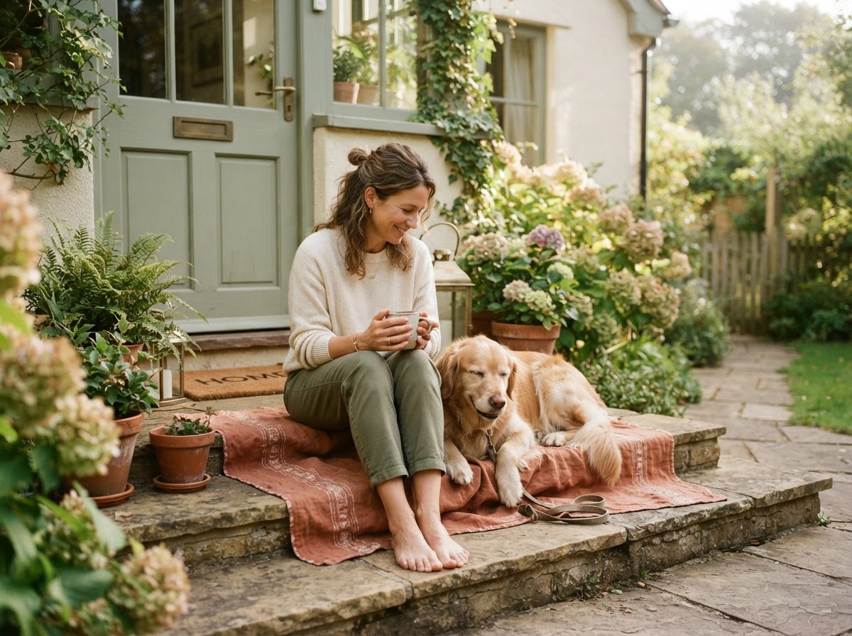 Me with my dog at home