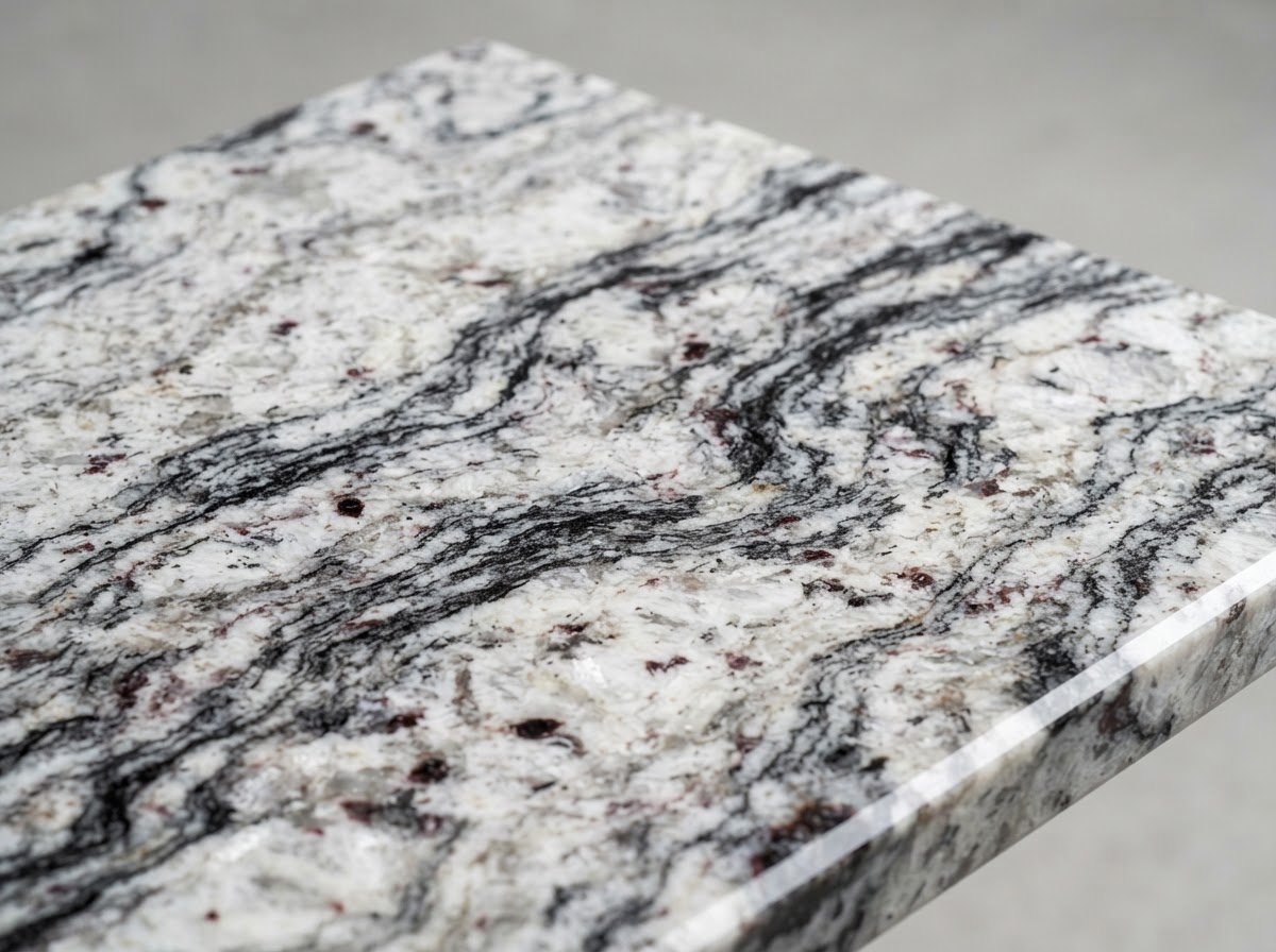 River White granite countertop slab