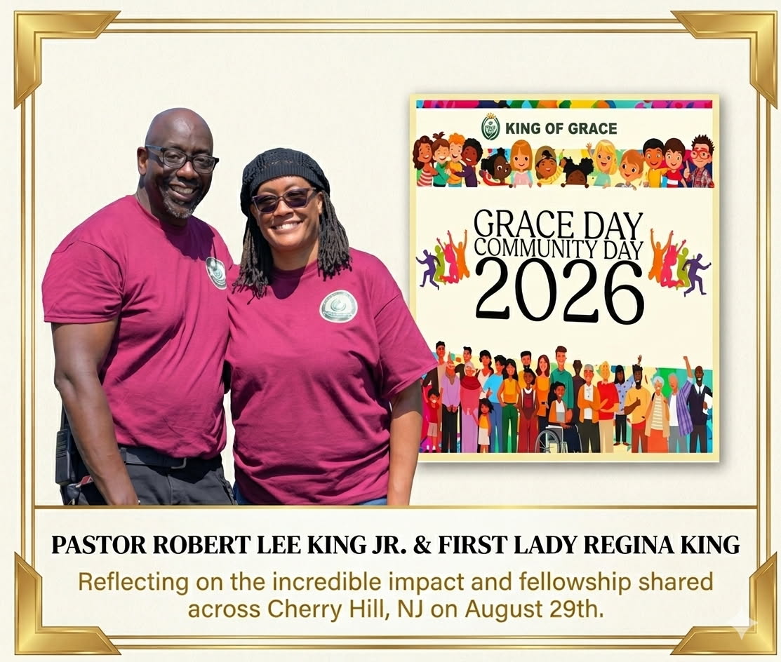 Pastor Robert Lee King Jr. and First Lady Regina King at King of Grace Community Day 2026