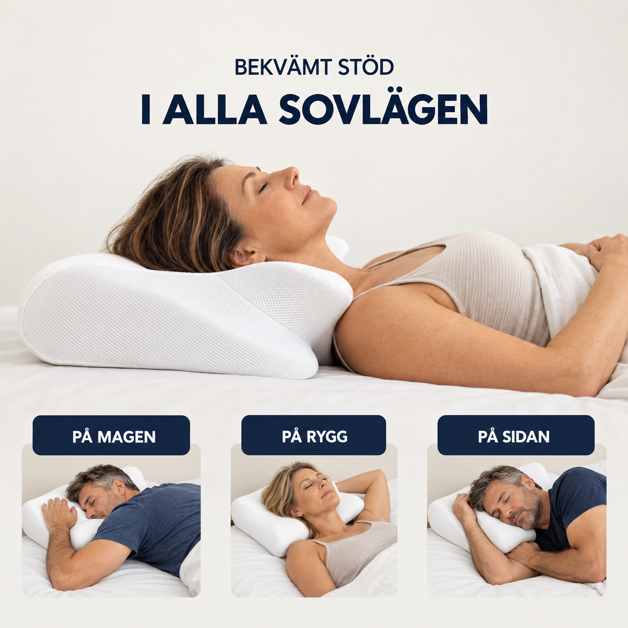 Bekvämt stöd i alla sovlägen – mage, rygg och sida