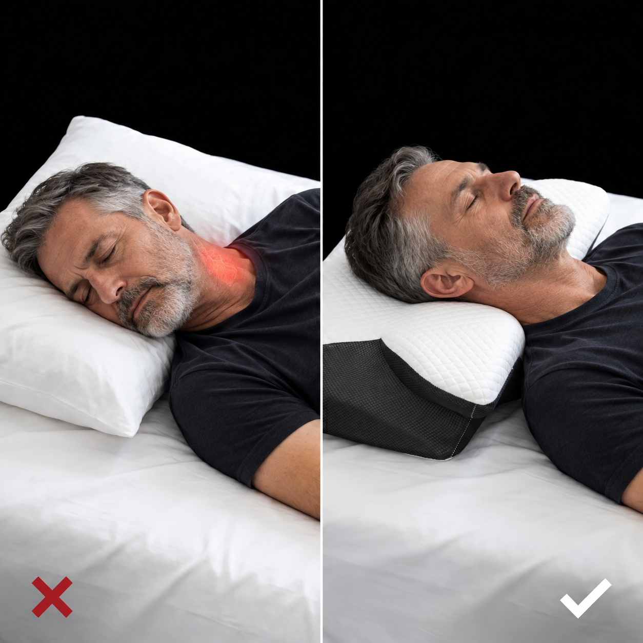 Jämförelse av sovställning och nackstöd med ergonomisk Sovel-kudde