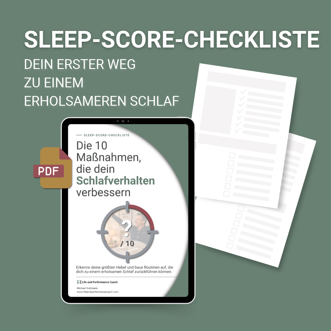 Mockup der Sleep-Score-Checkliste