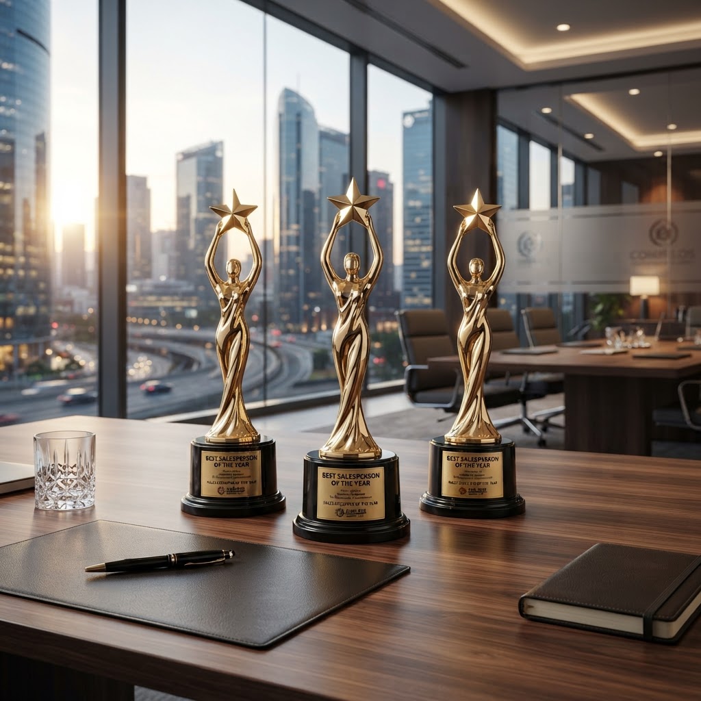 3 Troféus de Melhor Vendedor do Ano consecutivos