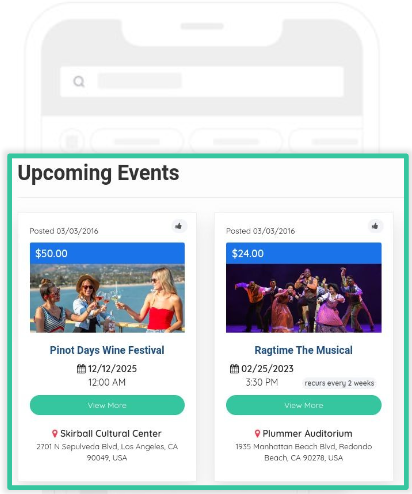 HelloNeighbor Upcoming Events interface