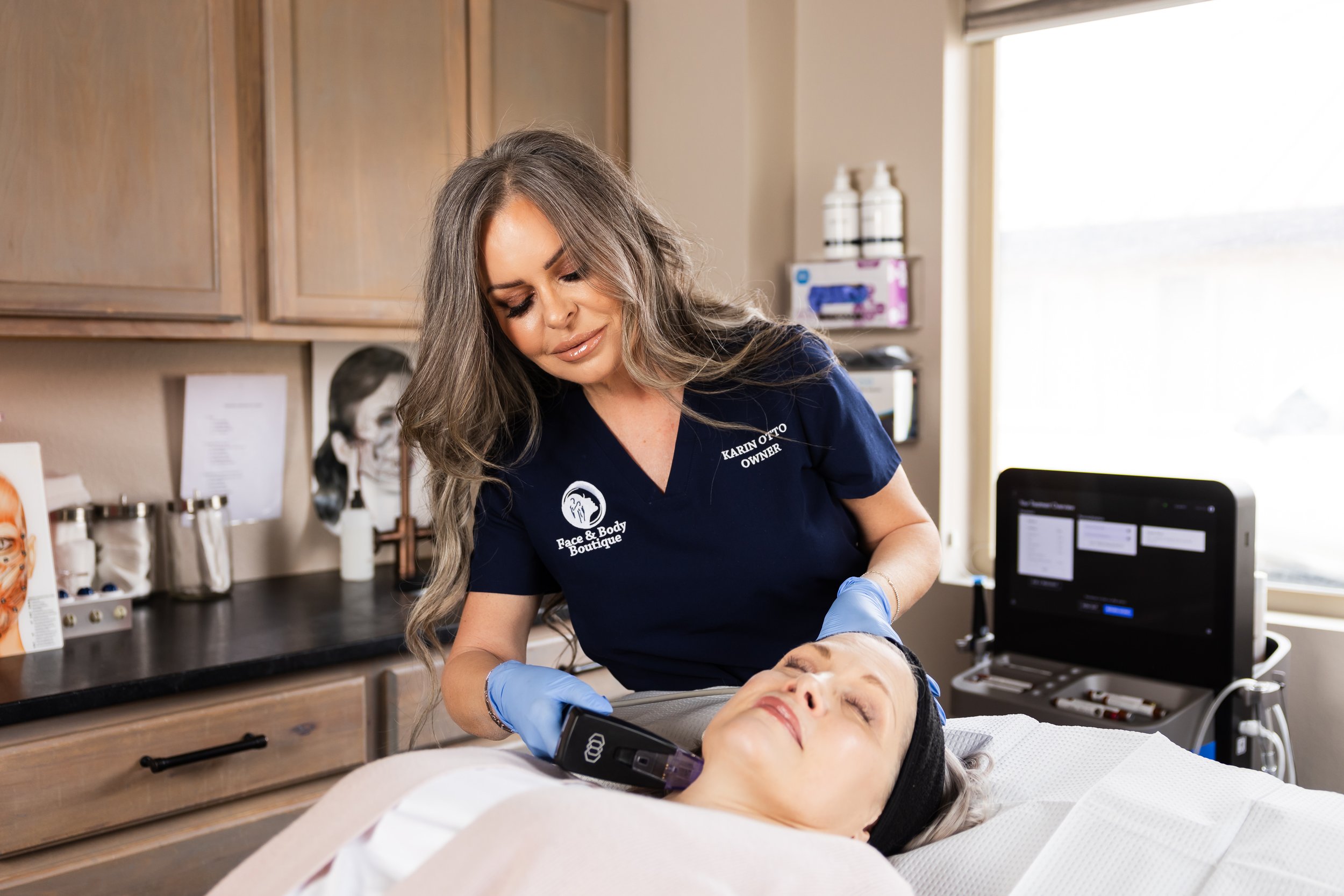 Authentic medical-grade skincare products and treatment suite at Face & Body Boutique