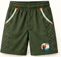 Deep Olive Adventure Shorts front