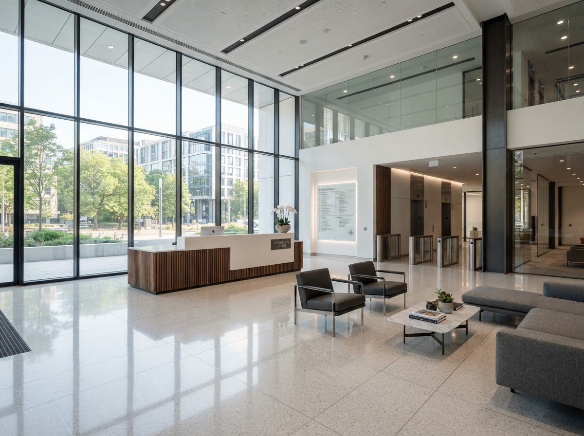 A&A Commercial Cleaning LLC — Spotless commercial lobby area