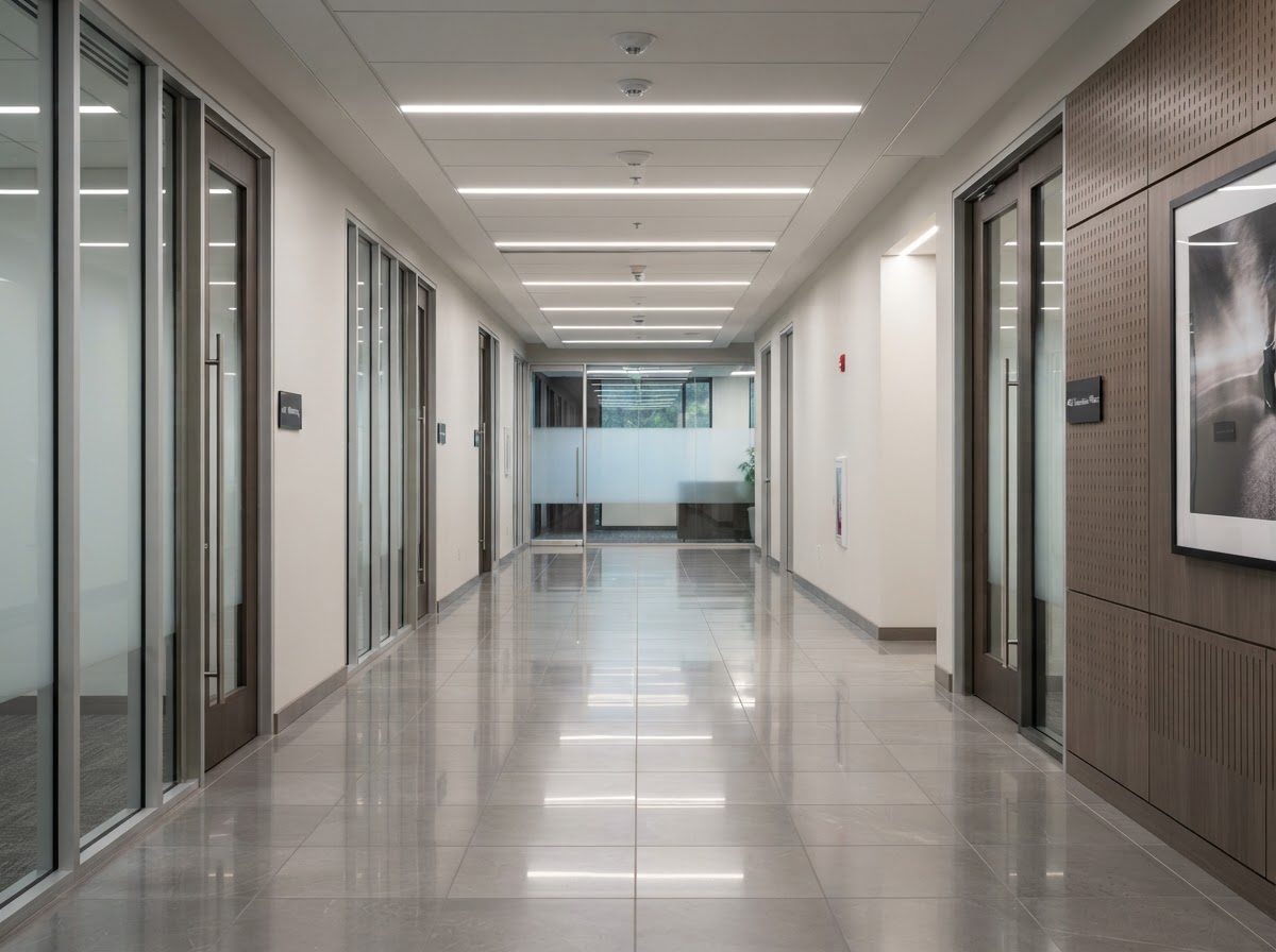 A&A Commercial Cleaning LLC — Polished commercial corridor