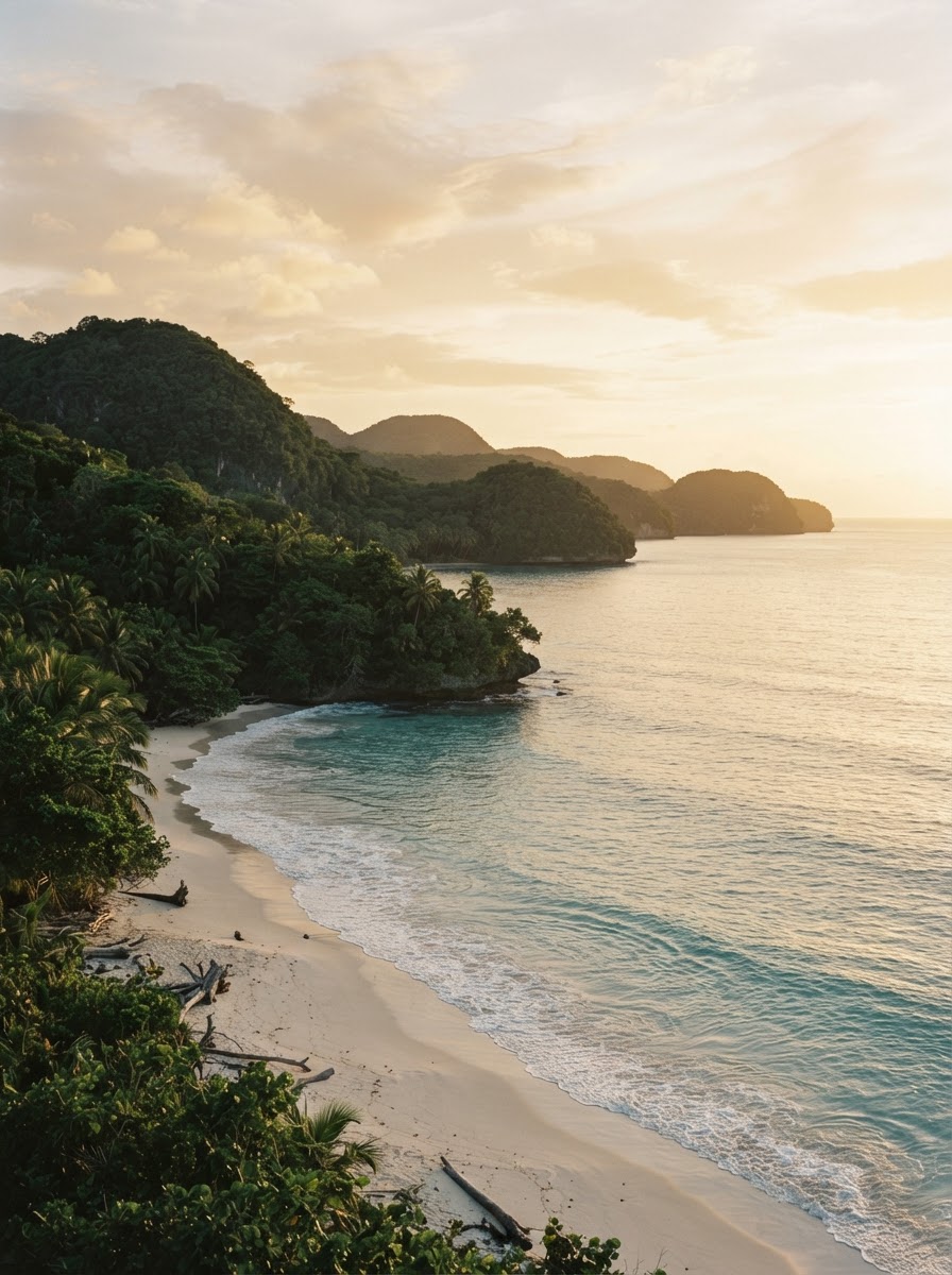 Costa de Samaná al atardecer