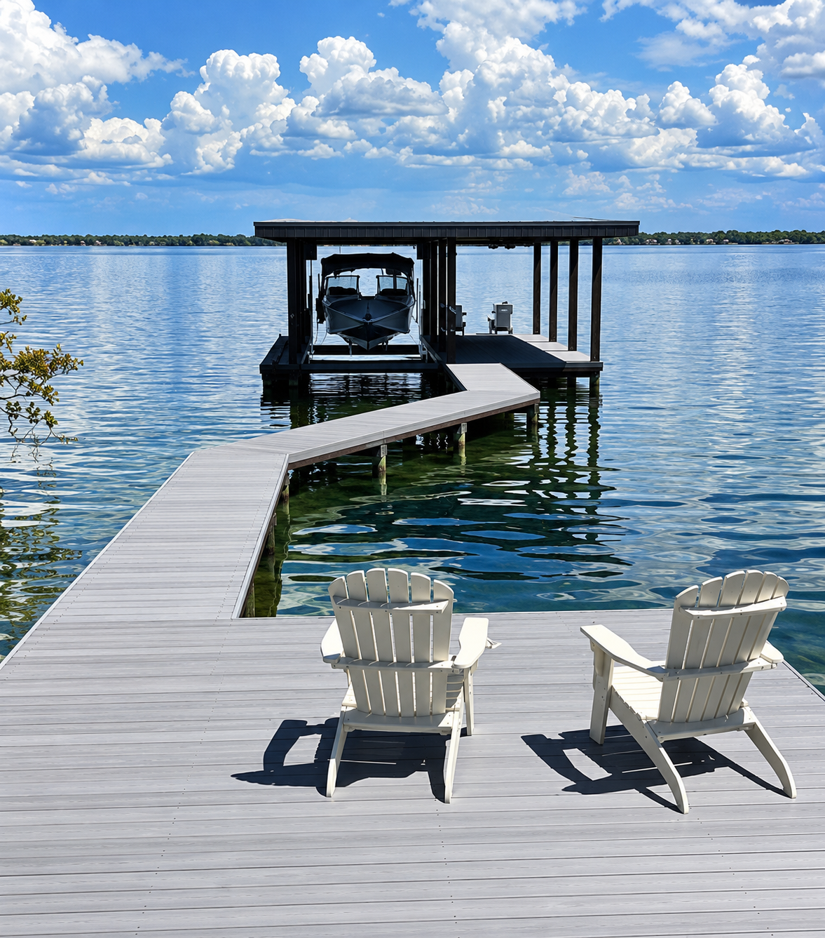 Benches and Built-In Seating installed on a Docks of Orlando waterfront project