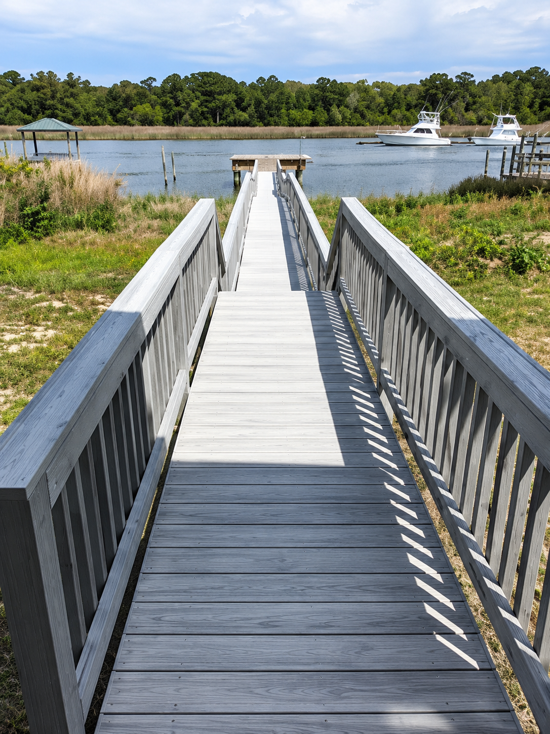 Polyvinyl Chloride (PVC) Composite decking installed on a Central Florida dock
