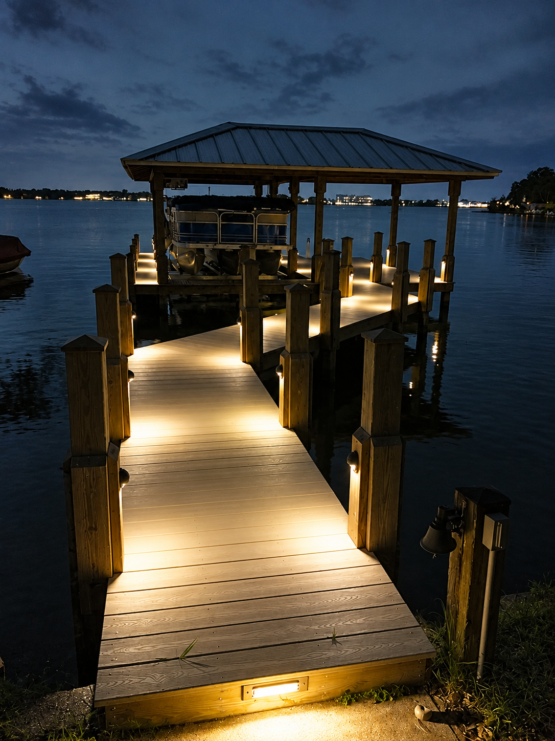 Dock Roofs installed on a Docks of Orlando waterfront project