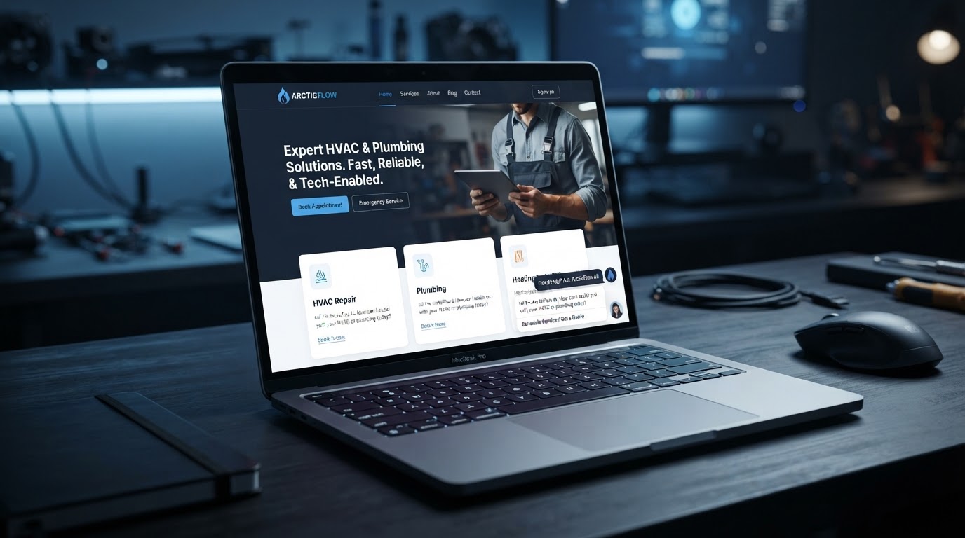 Ovatern Contractor Website Platform on Laptop