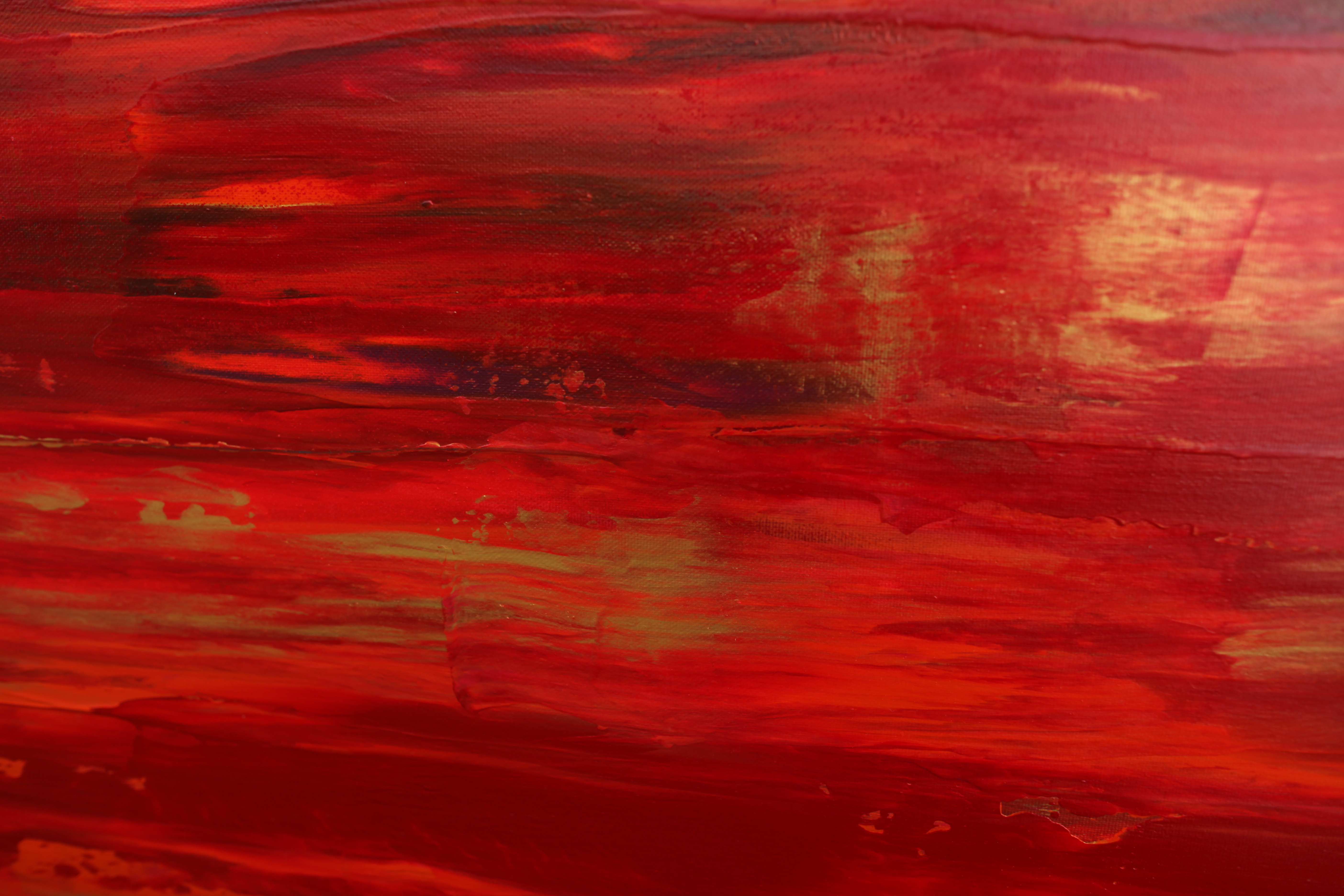 Aruna Mór — Feuerkraft (detail: expressive color streams in acrylic)