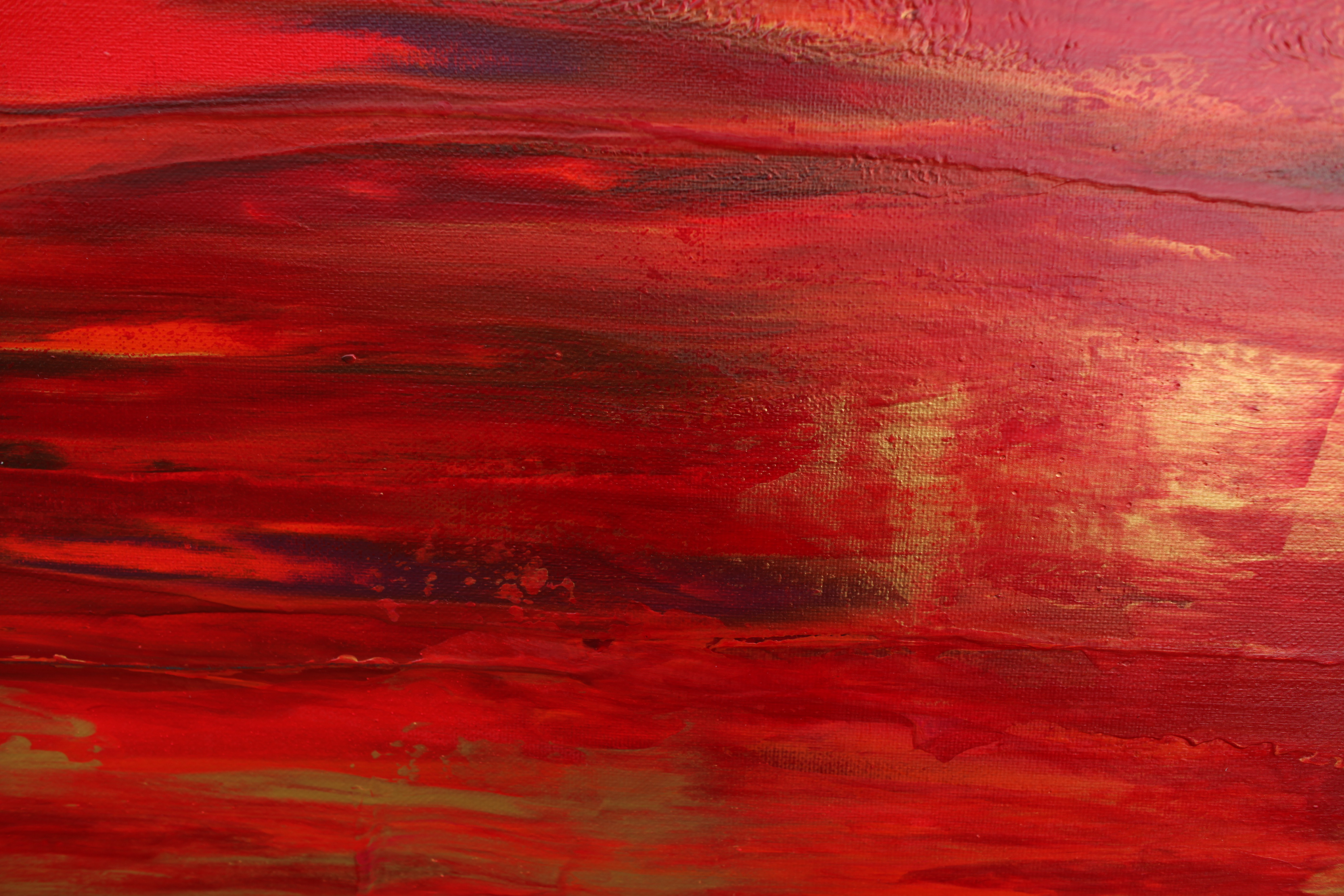 Aruna Mór — Feuerkraft (detail: canvas texture & fine gold reflections)